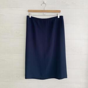 NWT Nina McLenore - Navy blue straight pencil midi skirt, sz 14